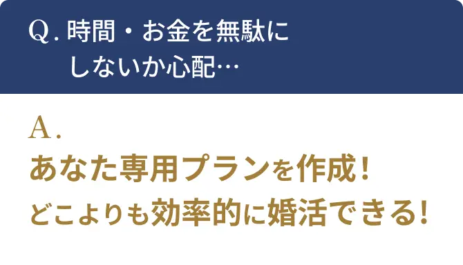 時間・お金を無駄にしないか心配。効率的に婚活できる